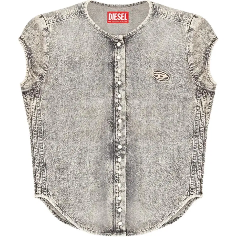 Женская джинсовая рубашка с коротким рукавом De-Roset-S DIESEL, Gray