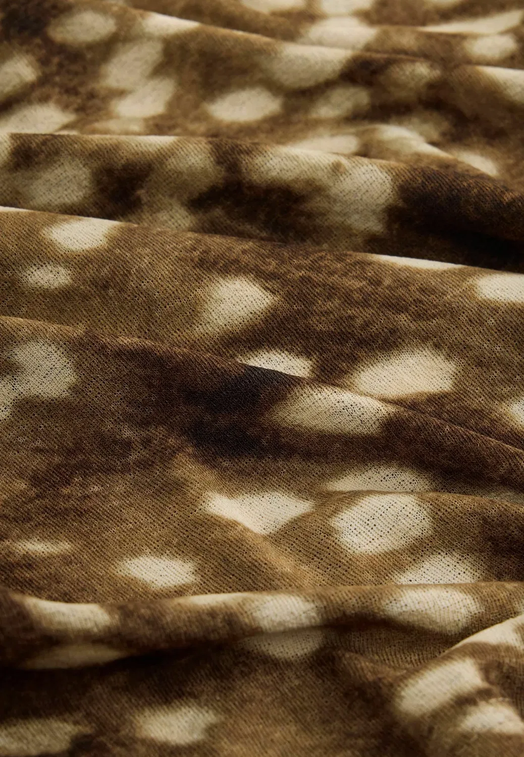 Асимметричный сетчатый топ с длинными рукавами - топ с длинными рукавами Next, Brown Deer Print — фото 2