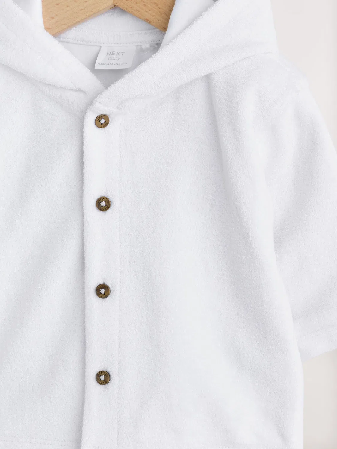 Детская куртка с капюшоном, махровая, White Towelling Jersey Next, белый — фото 3