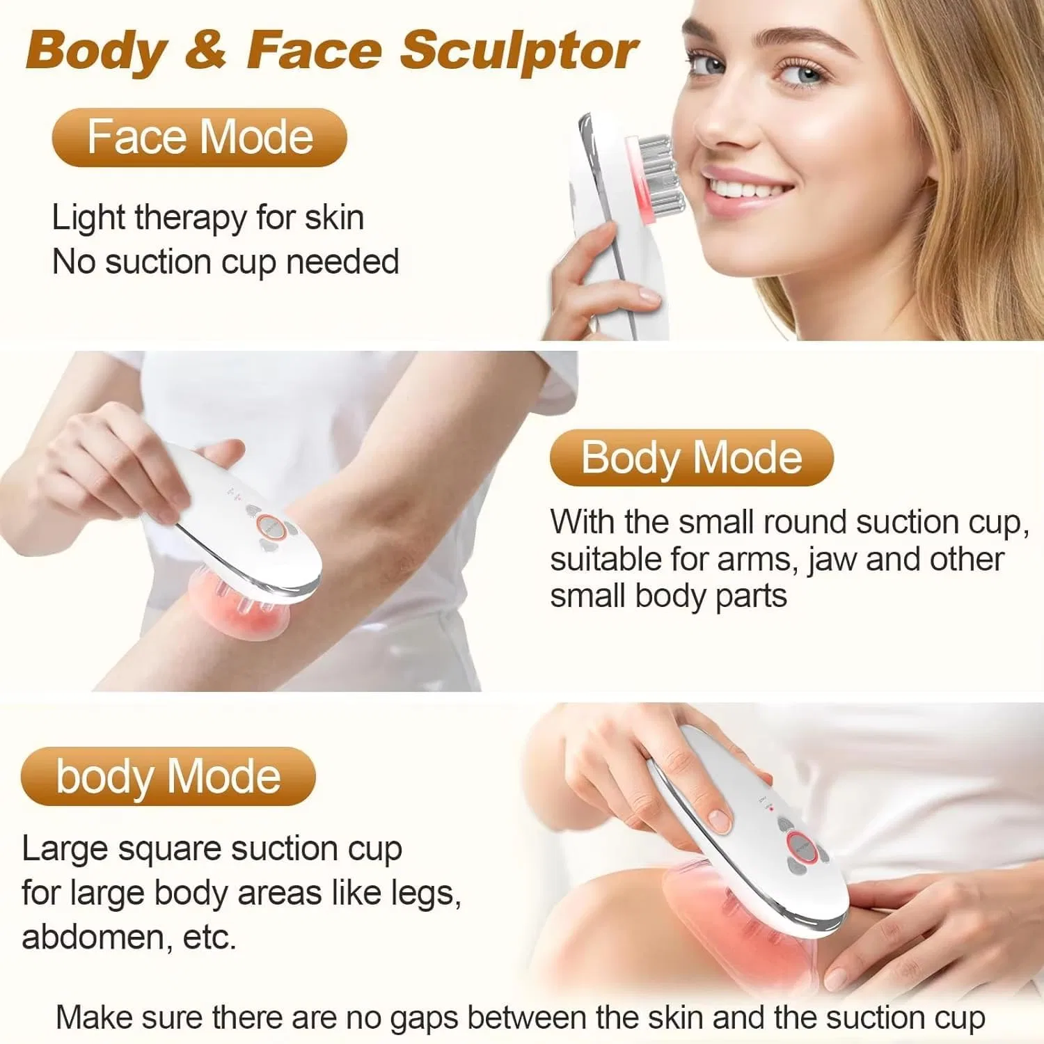 3in1 Schröpfmassagegerät mit EMS & Rotlicht, SkyFace, Weiß — фото 4