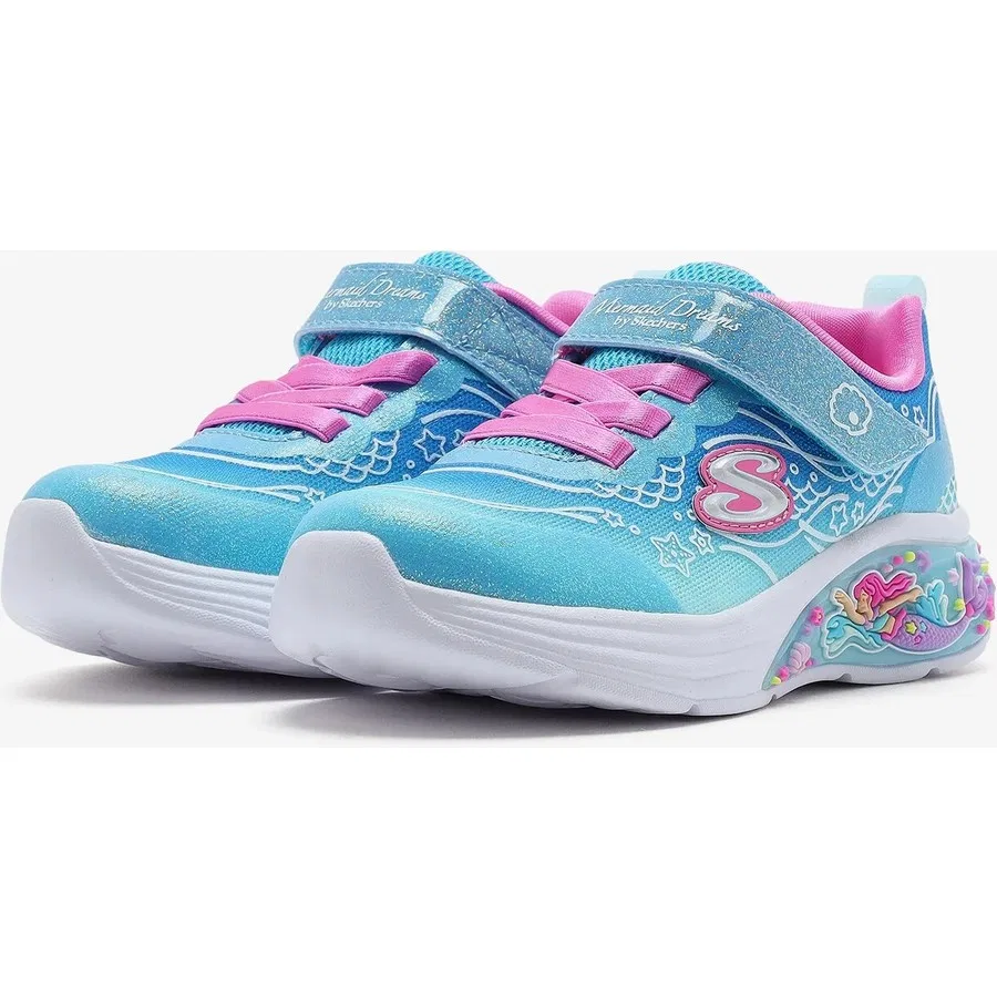 Кроссовки детские с подсветкой My Dreamers - Lil Mermaid Skechers, Синий — фото 4