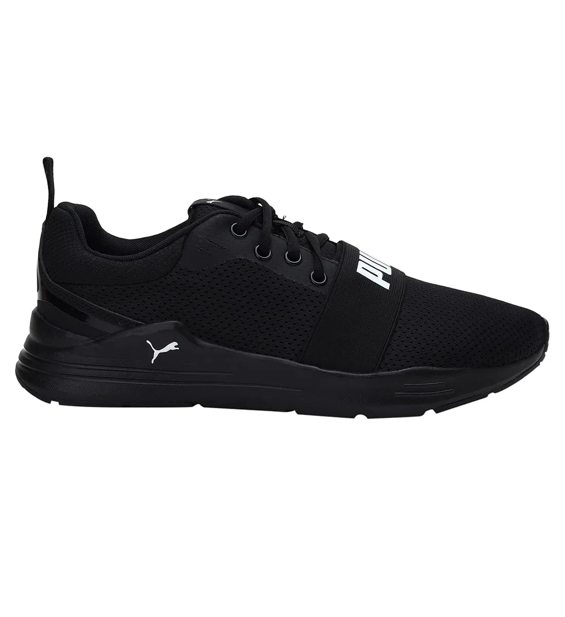 Детские кроссовки для мальчиков с сетчатым верхом PUMA Wired Run Jr, Black PUMA Black PUMA White — фото 2
