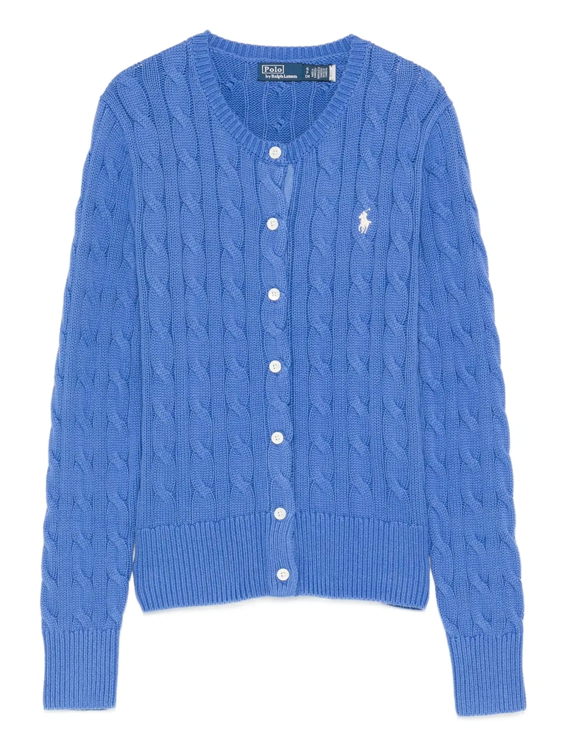 Кардиган с кабельной вязкой и пуговицами Polo Ralph Lauren, синий