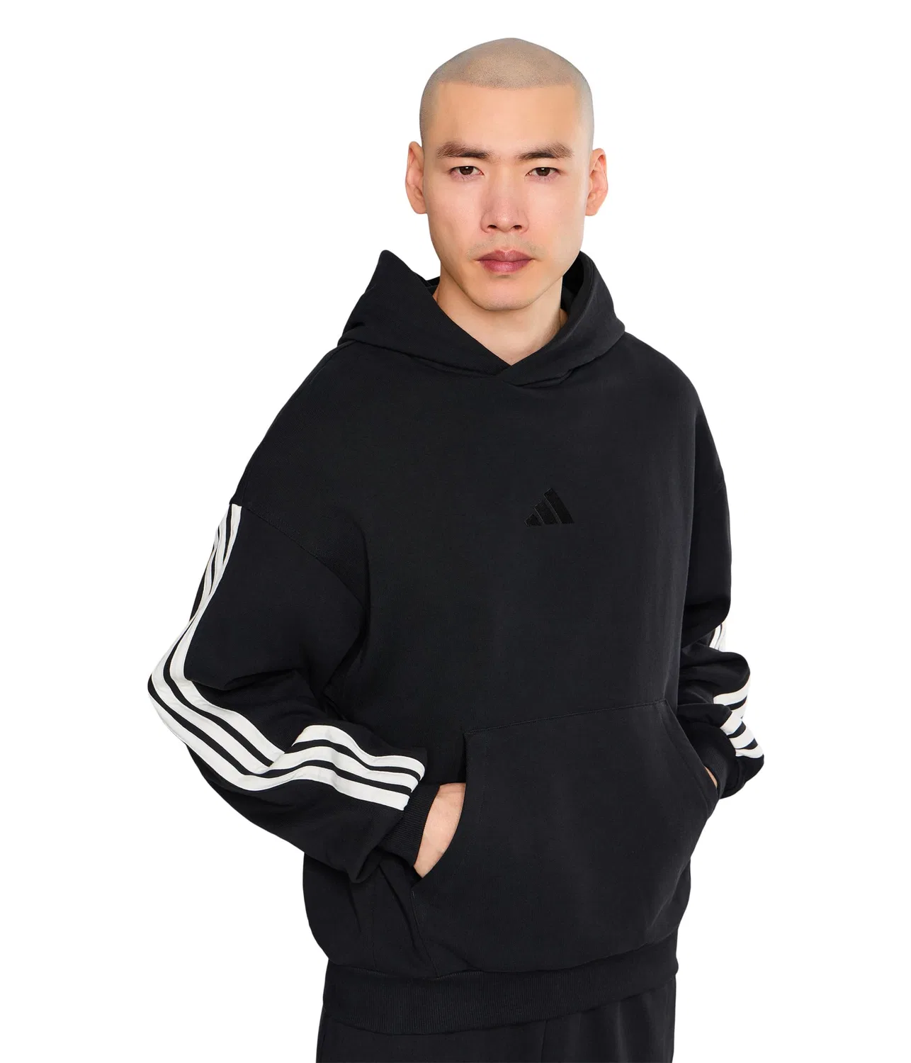 Худи Kit 3-Stripes Adidas, Black/Off-White