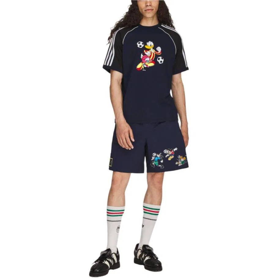 Мужская футболка с принтом Adidas Originals x Brain Dead x Disney, Preppy Navy Blue