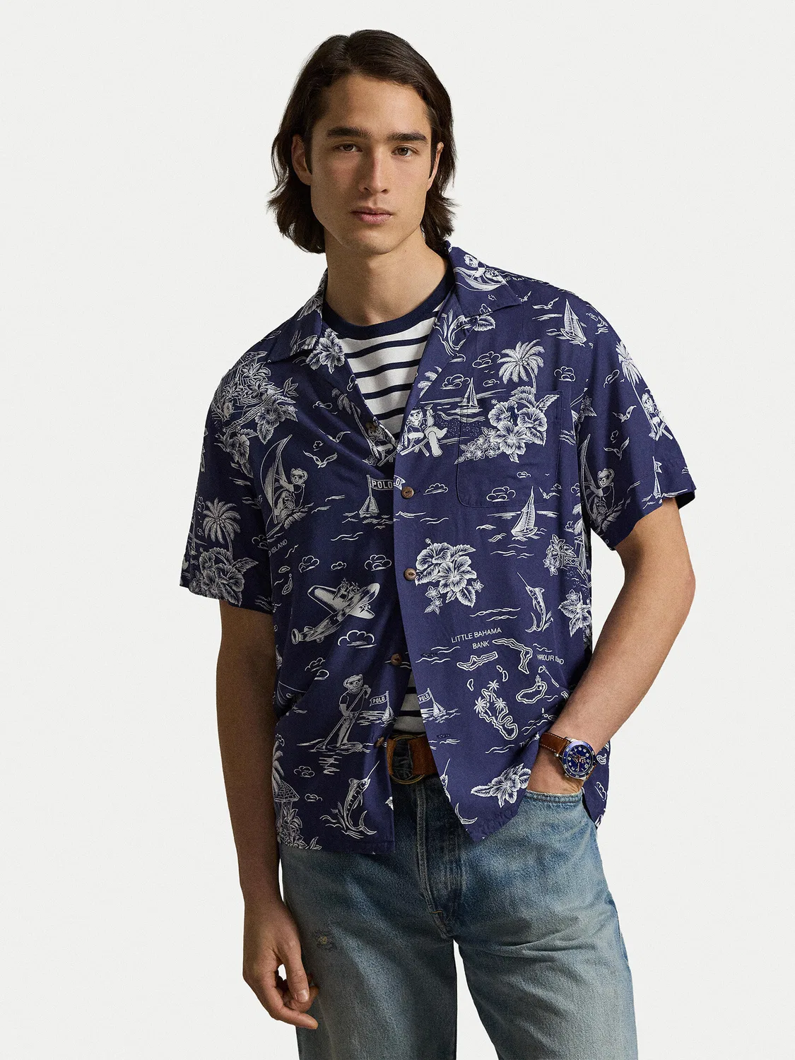 Мужская рубашка классического кроя Polo Ralph Lauren, темно-синий