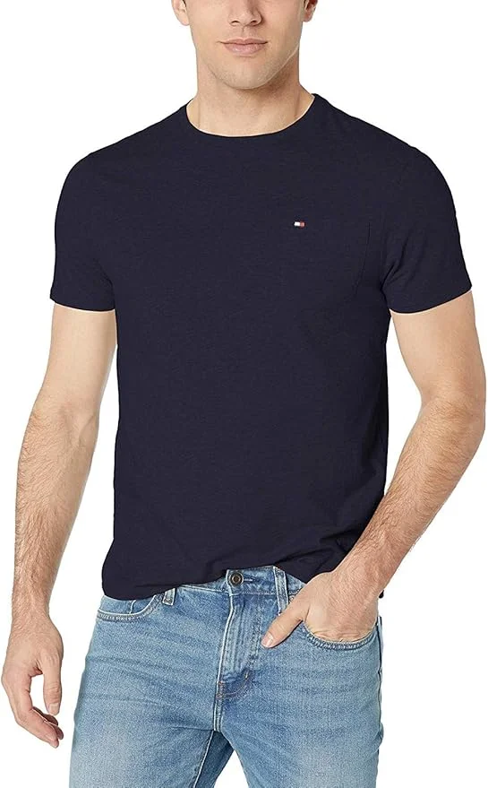 Футболка Tommy Hilfiger Essential Short Sleeve Cotton Crewneck Pocket, темно-синий — фото 4