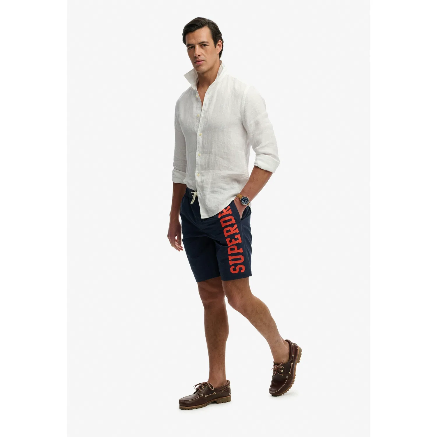 Мужские плавки с логотипом Superdry, Nautical Navy — фото 4