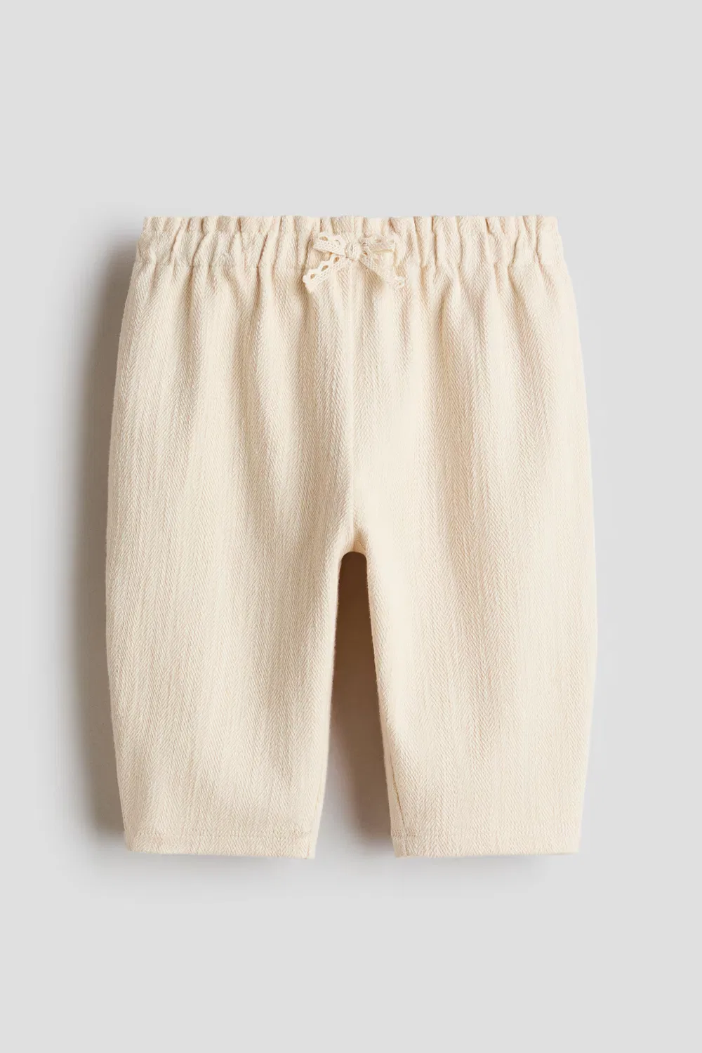 Брюки из фактурного хлопка H&M, Hellbeige