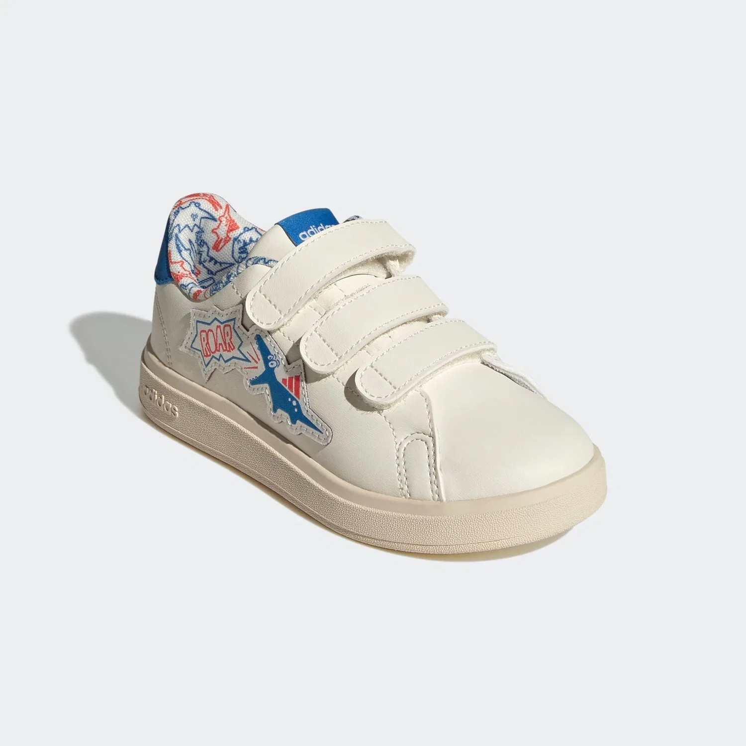 Детские кроссовки с липучкой Adidas Sportswear, Off White / Bright Royal / Semi Lucid Red