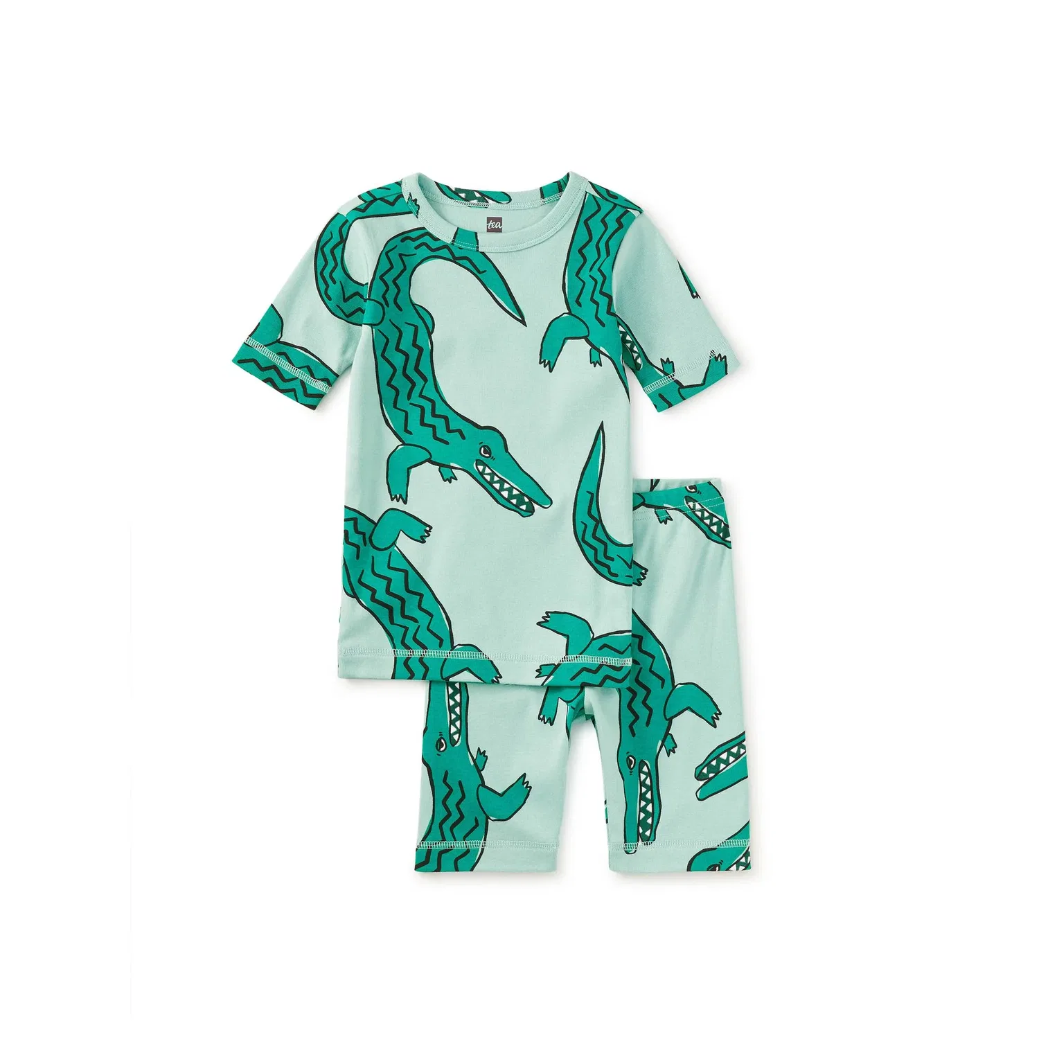 Детский комплект пижамы с коротким рукавом In Your Dreams Pajama Set Tea Collection, Zig Zag Crocodile