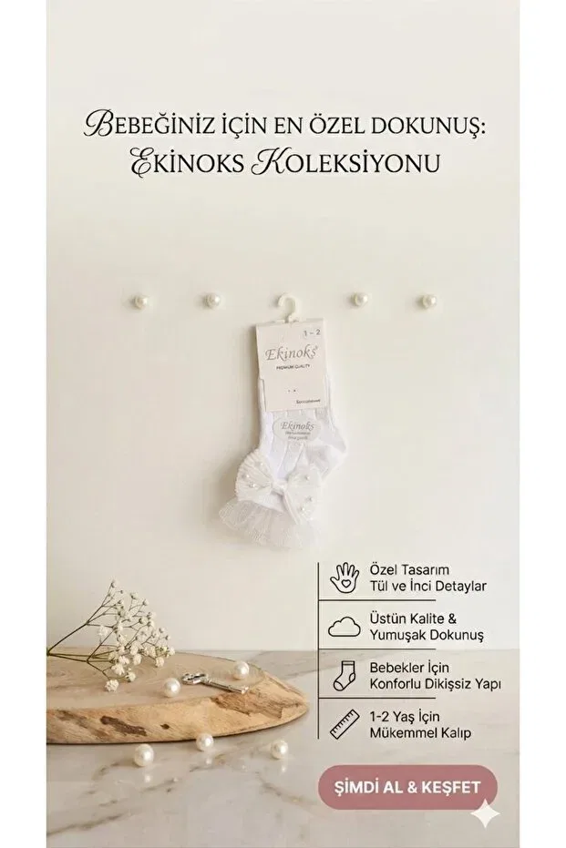 Детские носки для девочек хлопковые с бантиком Ekinoks Çorap, Multicolor