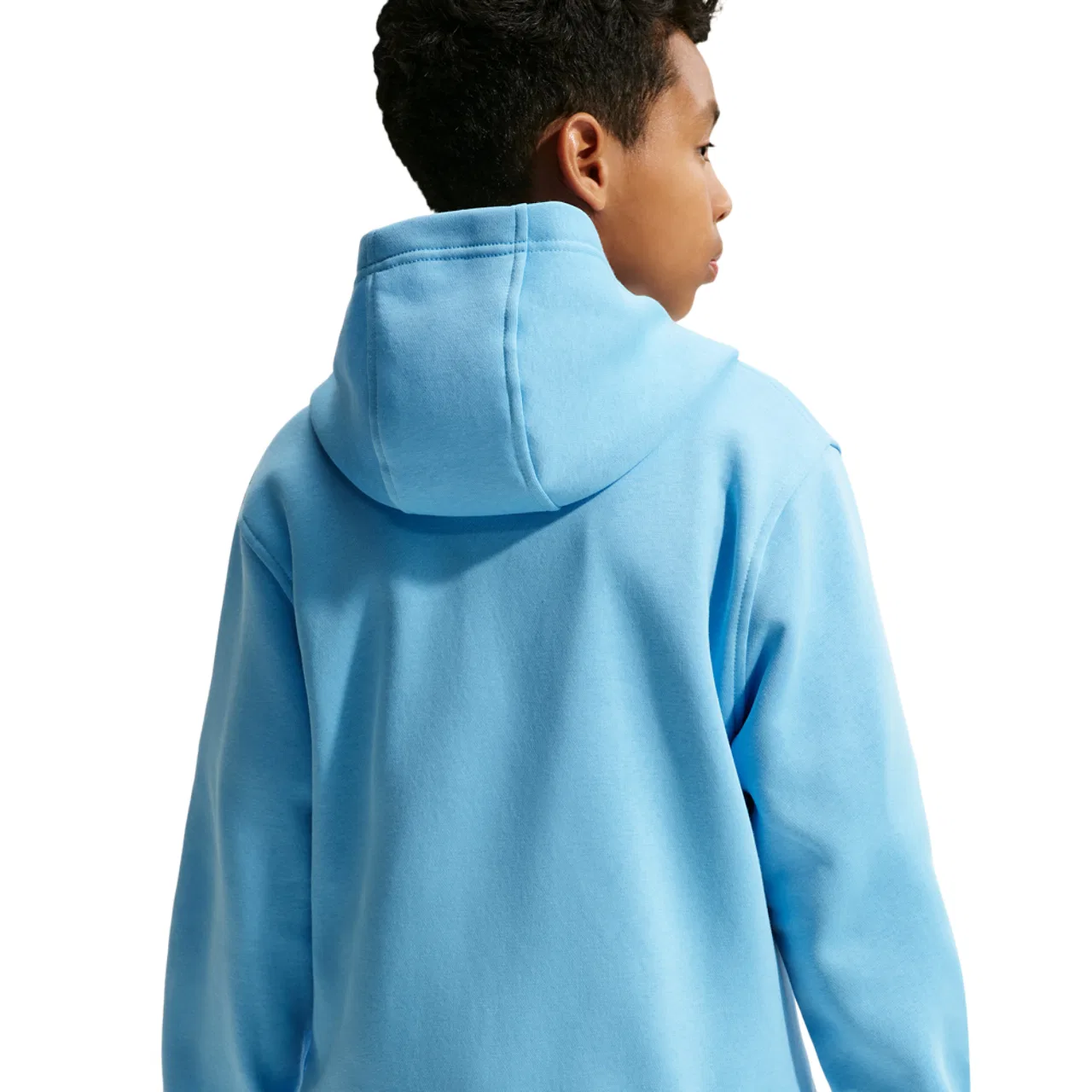 Детское худи для мальчиков с флисом Nike NSW Club Fleece Full-Zip LBR, Football Blue/White — фото 2