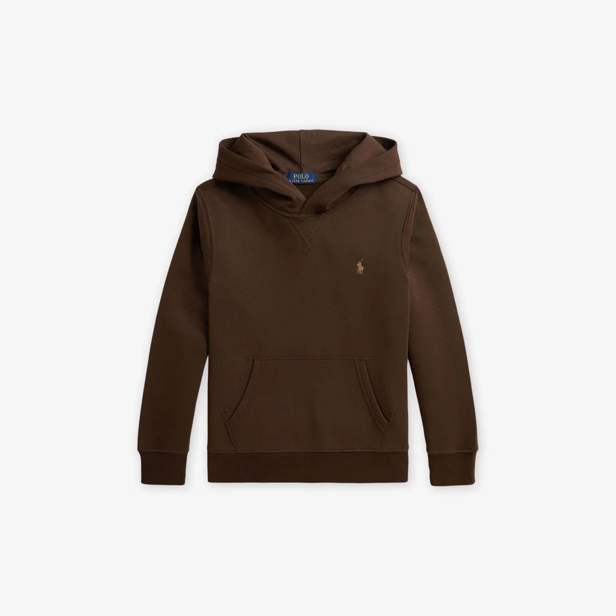 Детская хлопковая толстовка с капюшоном и вышитым логотипом Polo Ralph Lauren, коричневый
