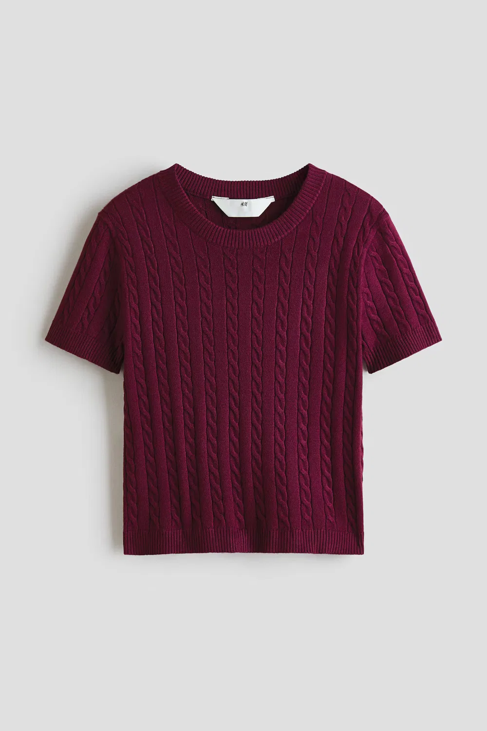 Рубашка с короткими рукавами, крупной вязки H&M, Dunkles Pflaumenlila