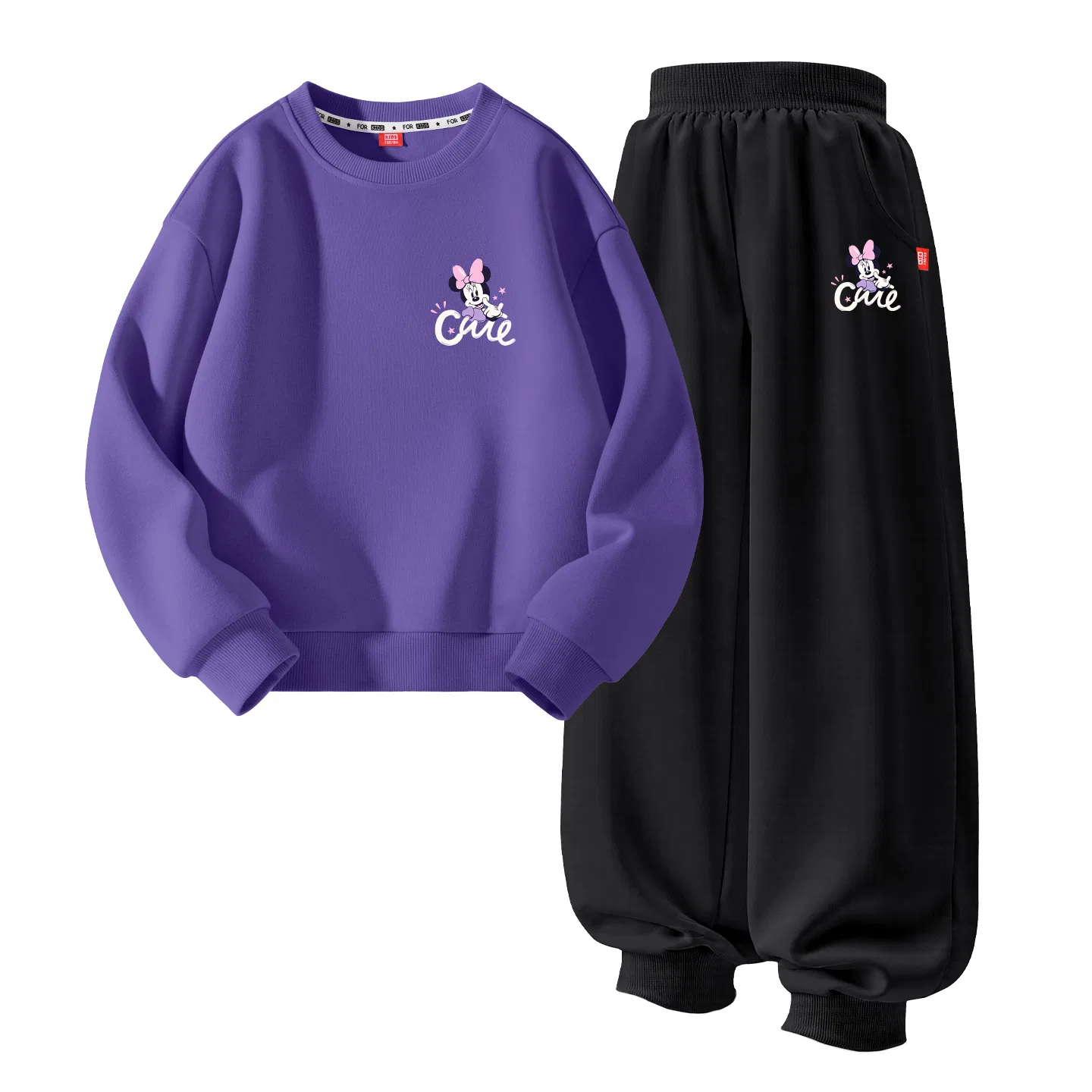 Детский спортивный костюм с круглым вырезом Disney, Dior K Pulse Purple+Dior K Black