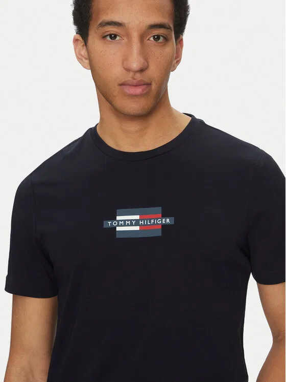 Футболка regular fit Flag Box Tommy Hilfiger, темно-синий — фото 4