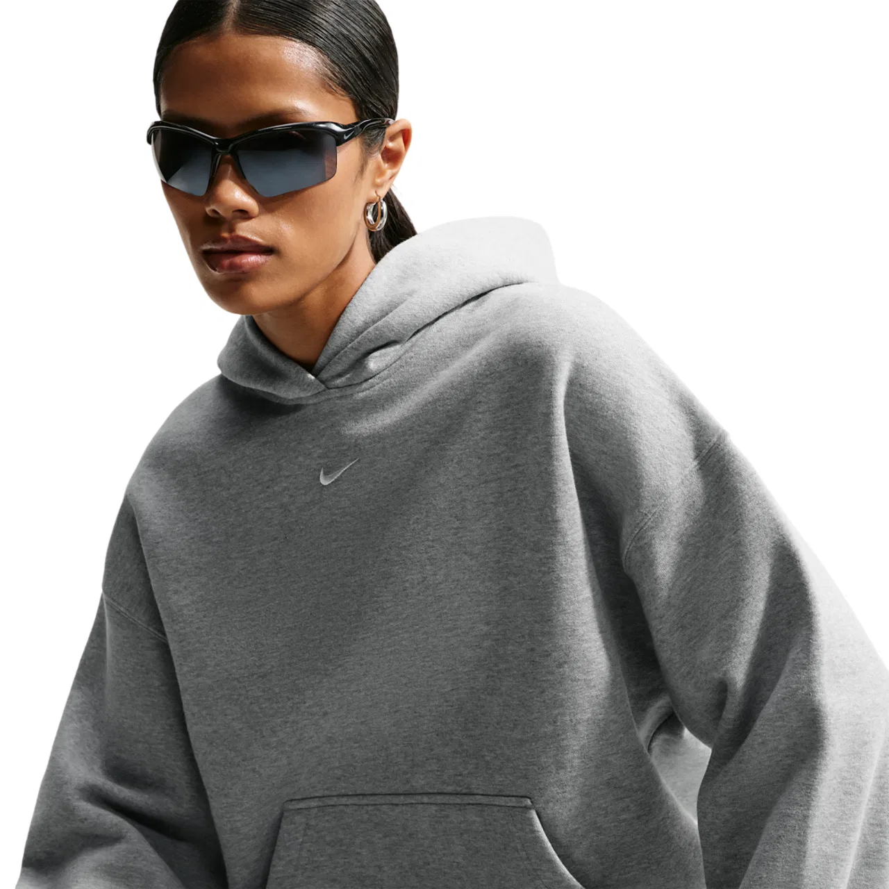 Женский свитшот оверсайз Nike Studio Fleece Oversized Crew, Dk Grey Heather/Sail