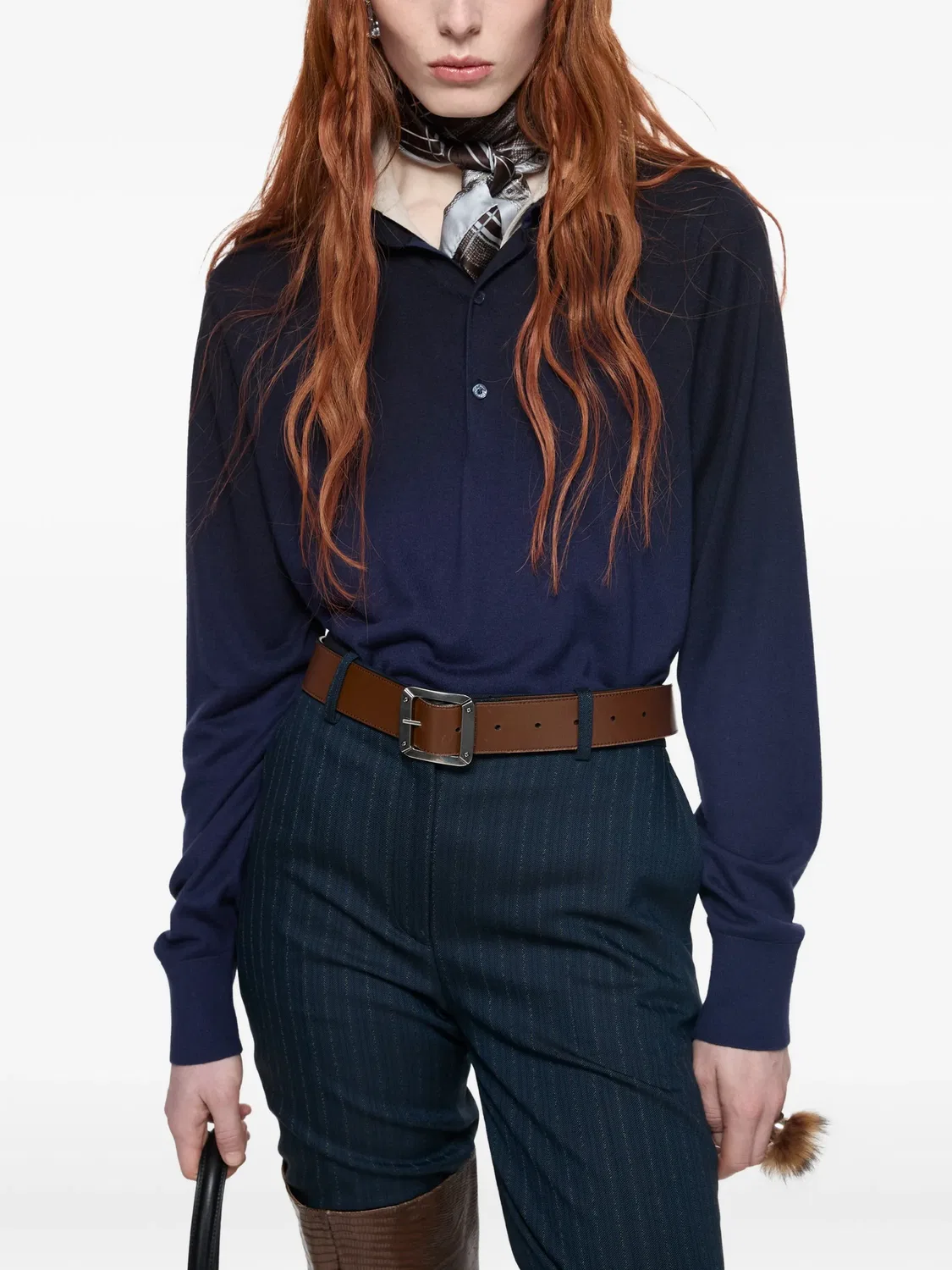 Acne Studios Свитер из шелковой смеси, синий — фото 3