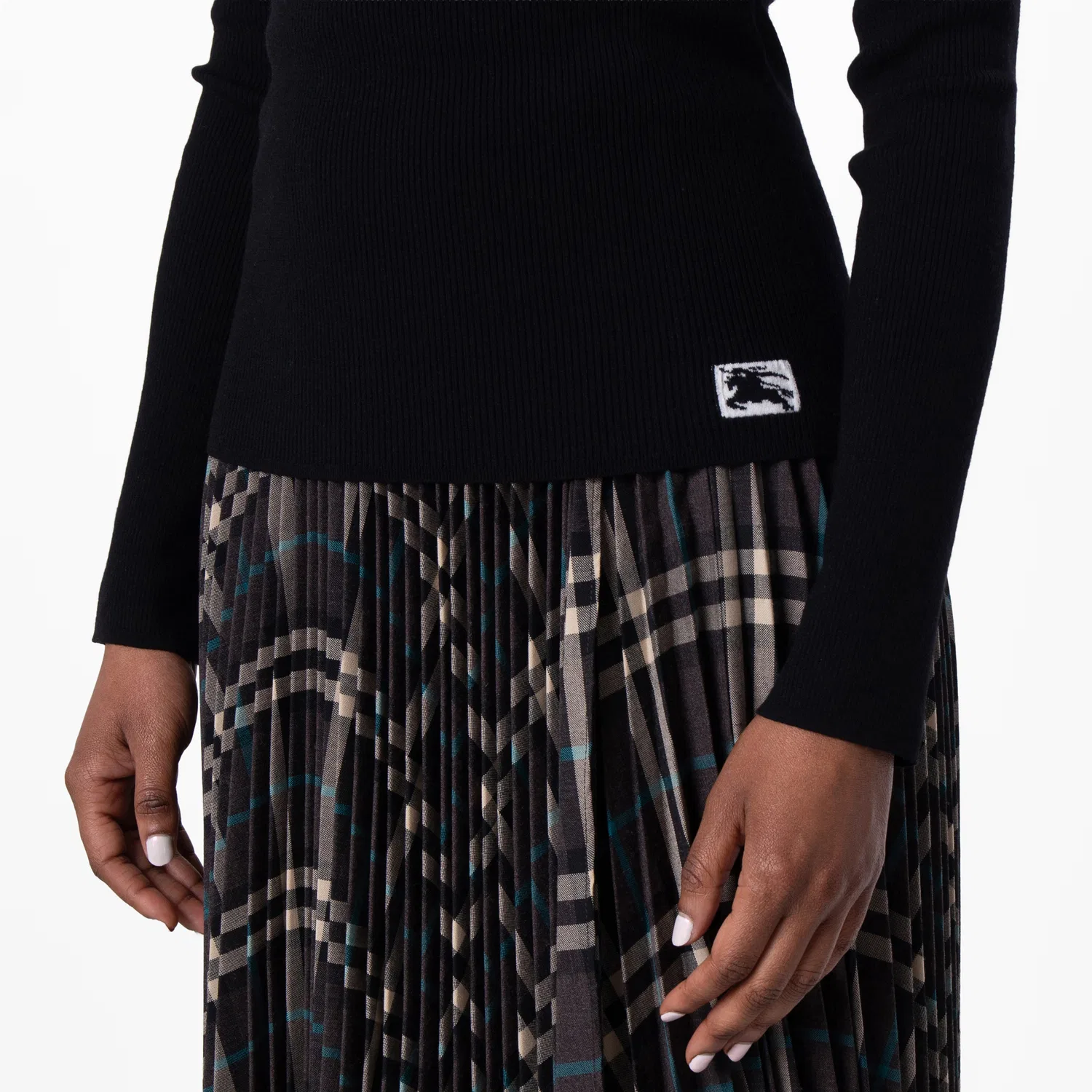 Свитер с длинным рукавом EKD Wool Blend Sweater Burberry, Black — фото 2