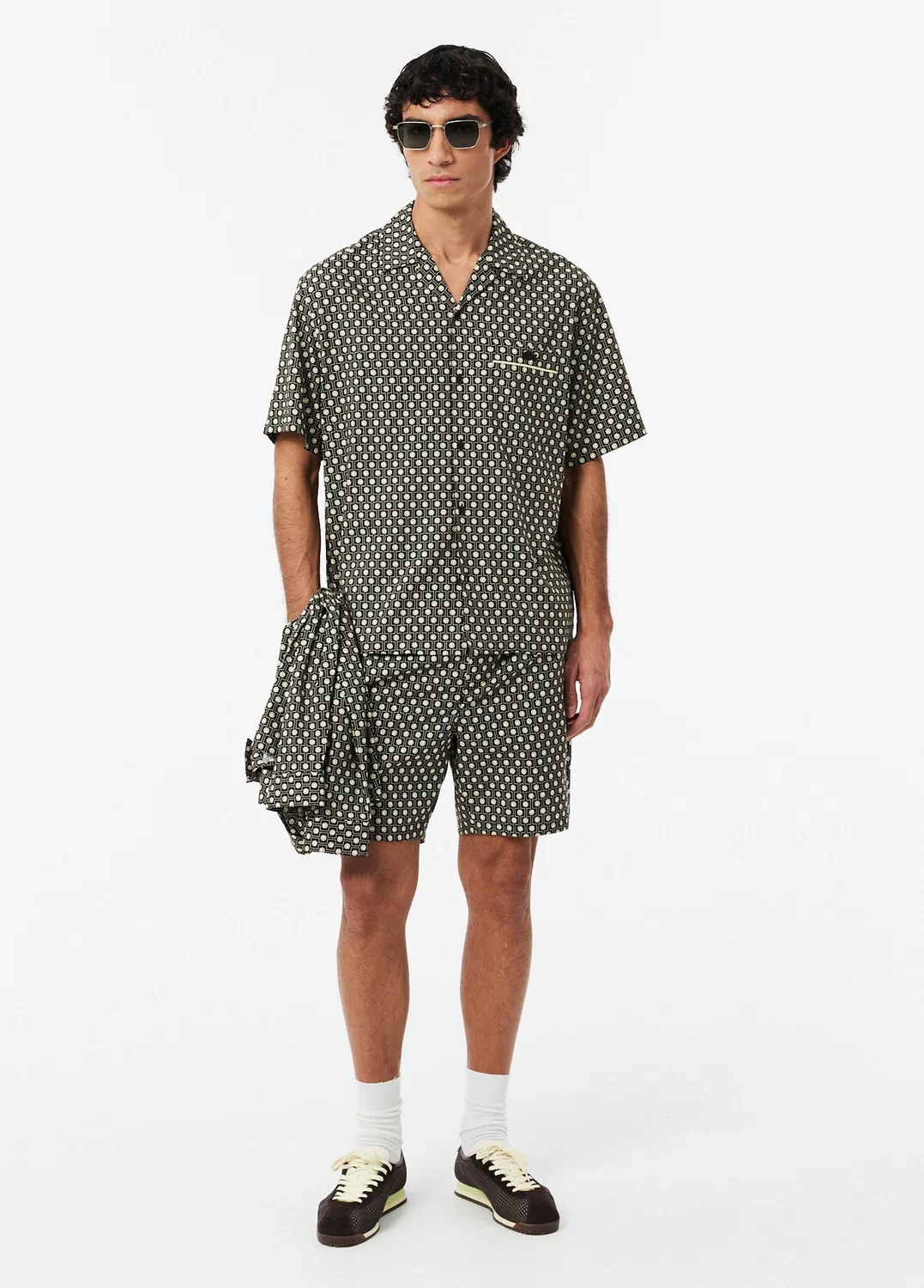 Рубашка Lacoste с принтом Relaxed Fit, коричневый — фото 4