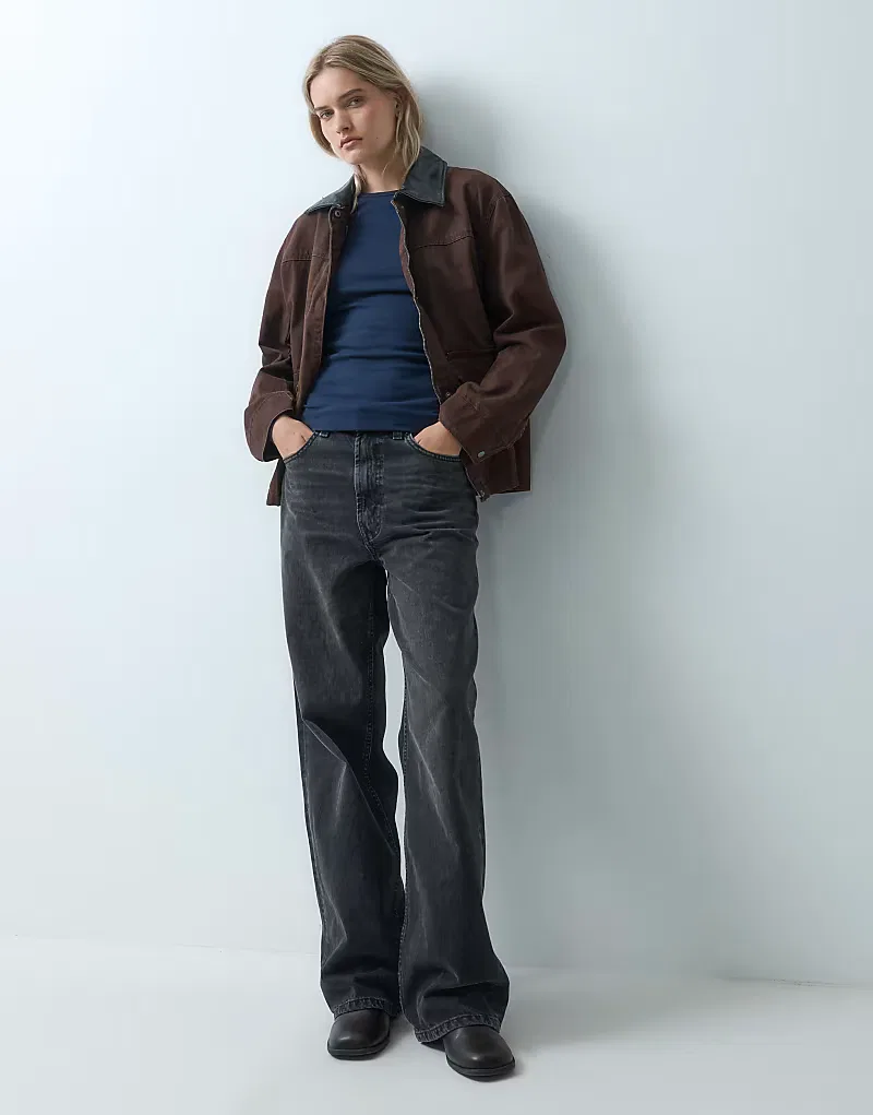 Куртка GAP Woven в коричневом цвете, предназначенная для работы в сарае — фото 4