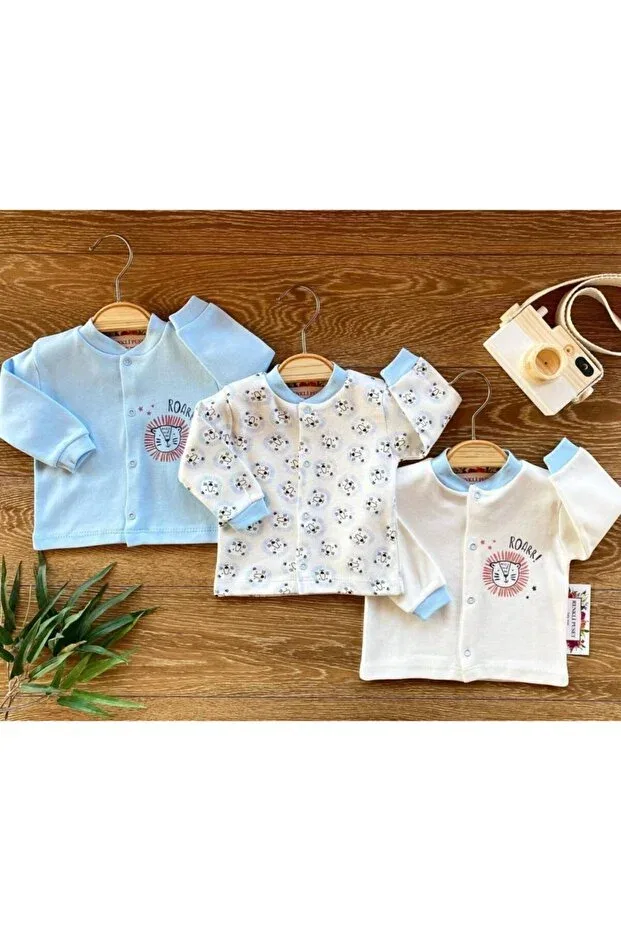 Детский кардиган хлопковый комплект из 3 предметов Baby Lion Patsan, Blue
