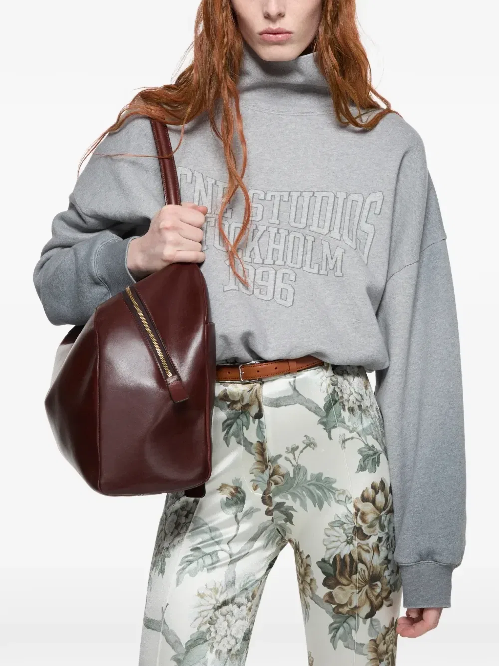 Флисовая толстовка с логотипом Acne Studios, серый — фото 4