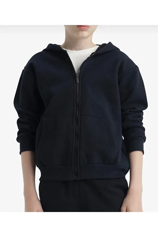 Детский кардиган с капюшоном на молнии Santralbebe, Black