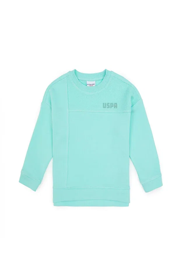 Детское для девочек свитшот с длинным рукавом U.S. Polo Assn., Mint — фото 3