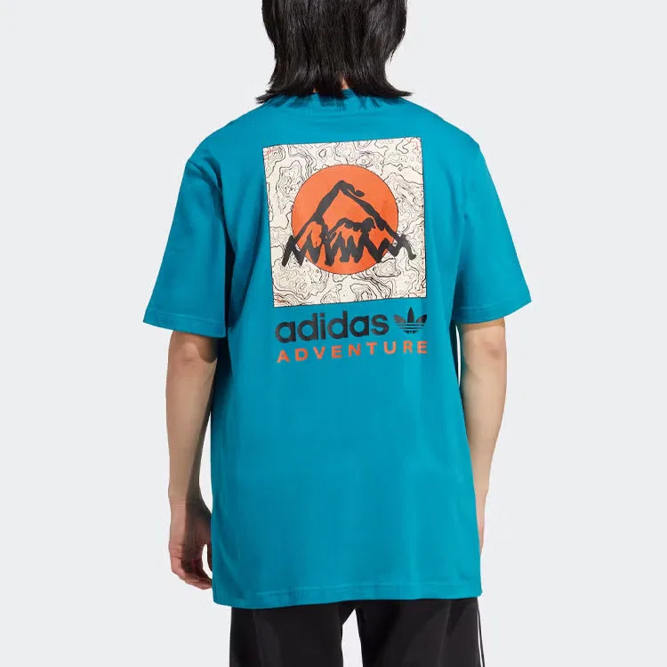 Футболка с принтом Adventure Mountain Back Adidas, синий — фото 3