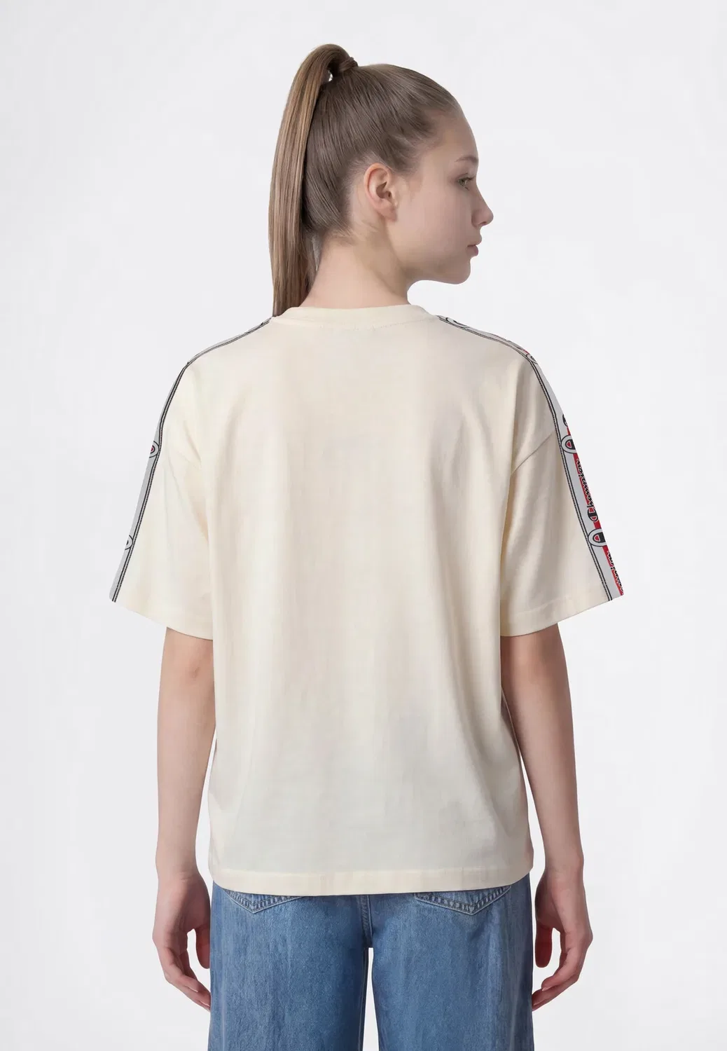 Футболка с принтом Ss tee c-tape Champion, Sand — фото 3