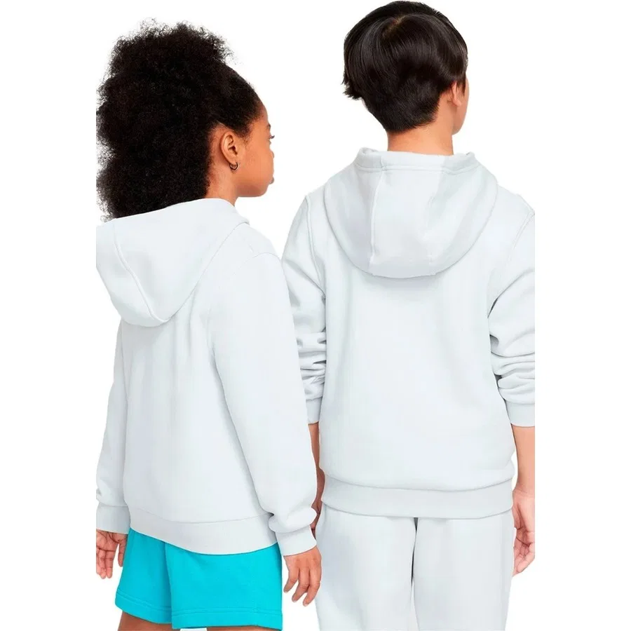 Детский худи с капюшоном и длинным рукавом, Club Fleece, Nike, Серый — фото 2