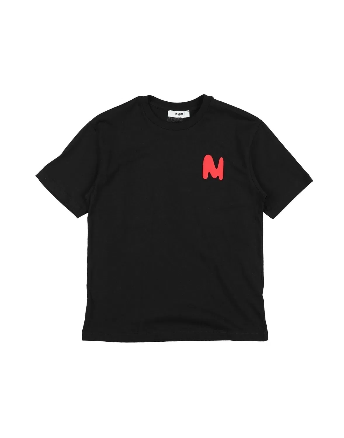 Футболка хлопковая с принтом Msgm, черный