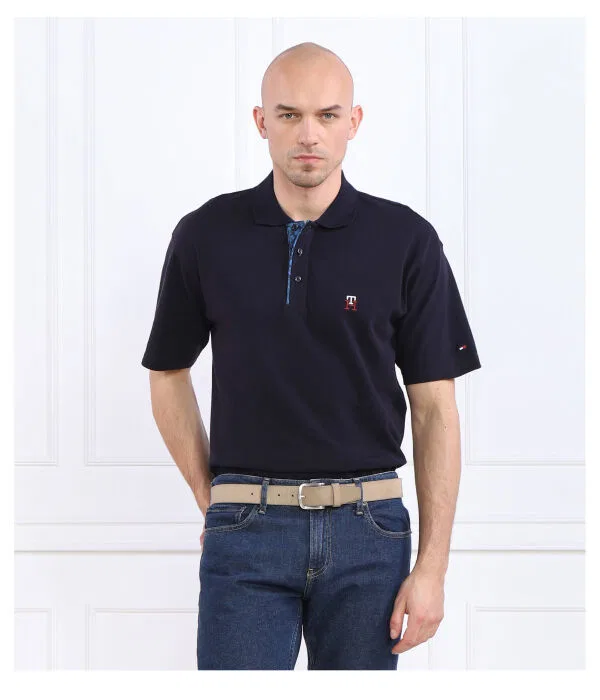 Мужское поло с принтом Polo Monogram Placket Archiv Tommy Hilfiger, Blu Marino — фото 3