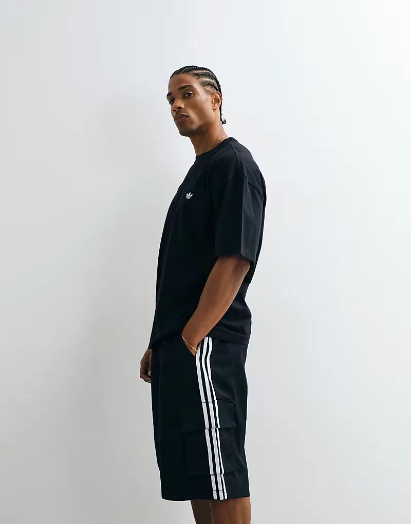 Шорты cargo из твила Adidas Originals, черный — фото 3