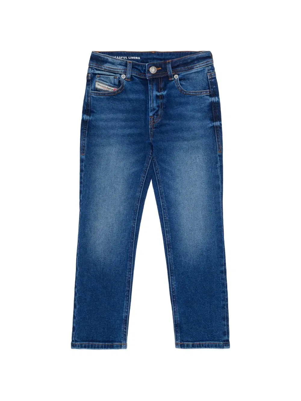 Узкие джинсы 2004 с эффектом пертости Diesel Kids, синий