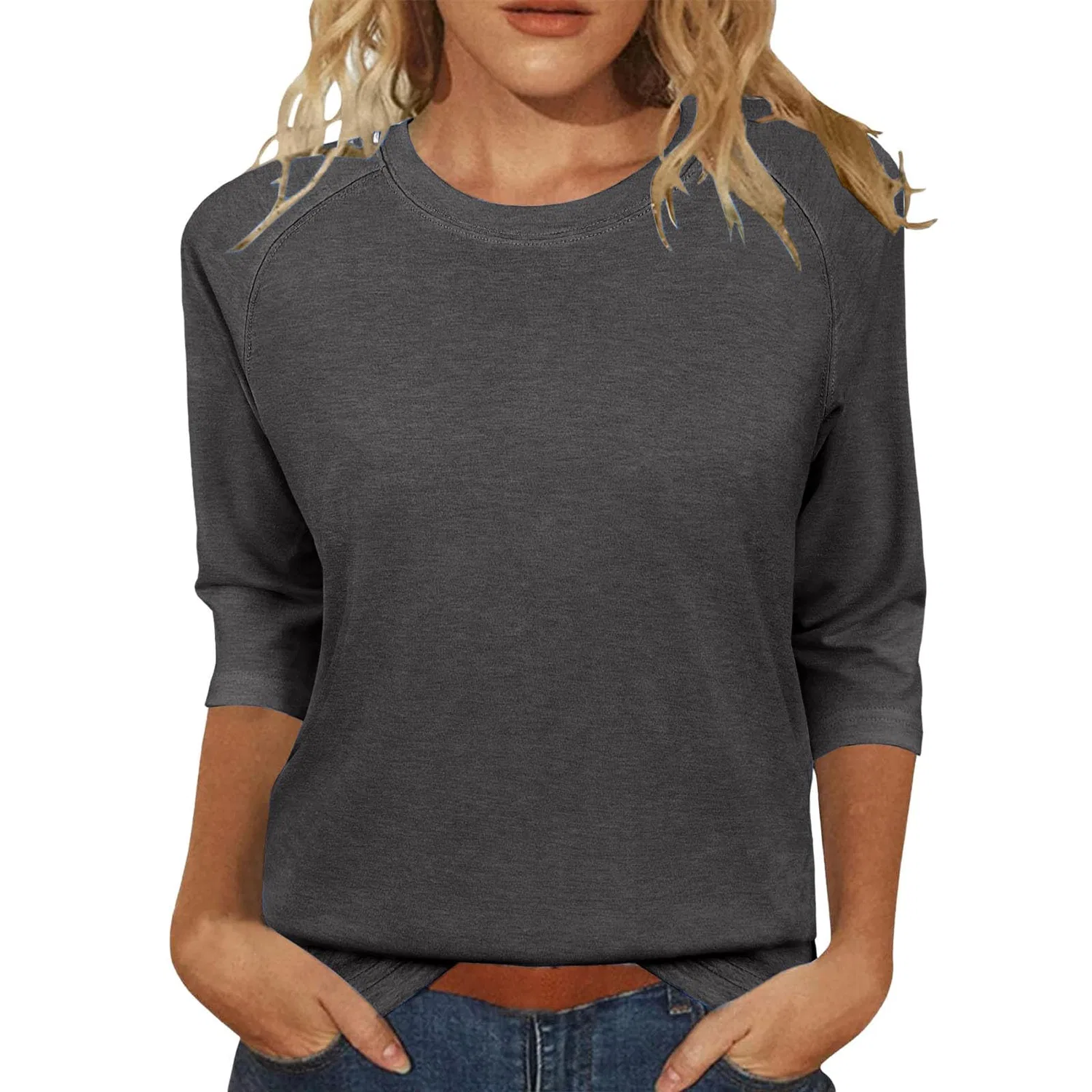 Женская футболка с длинным рукавом 3/4, Dark Grey
