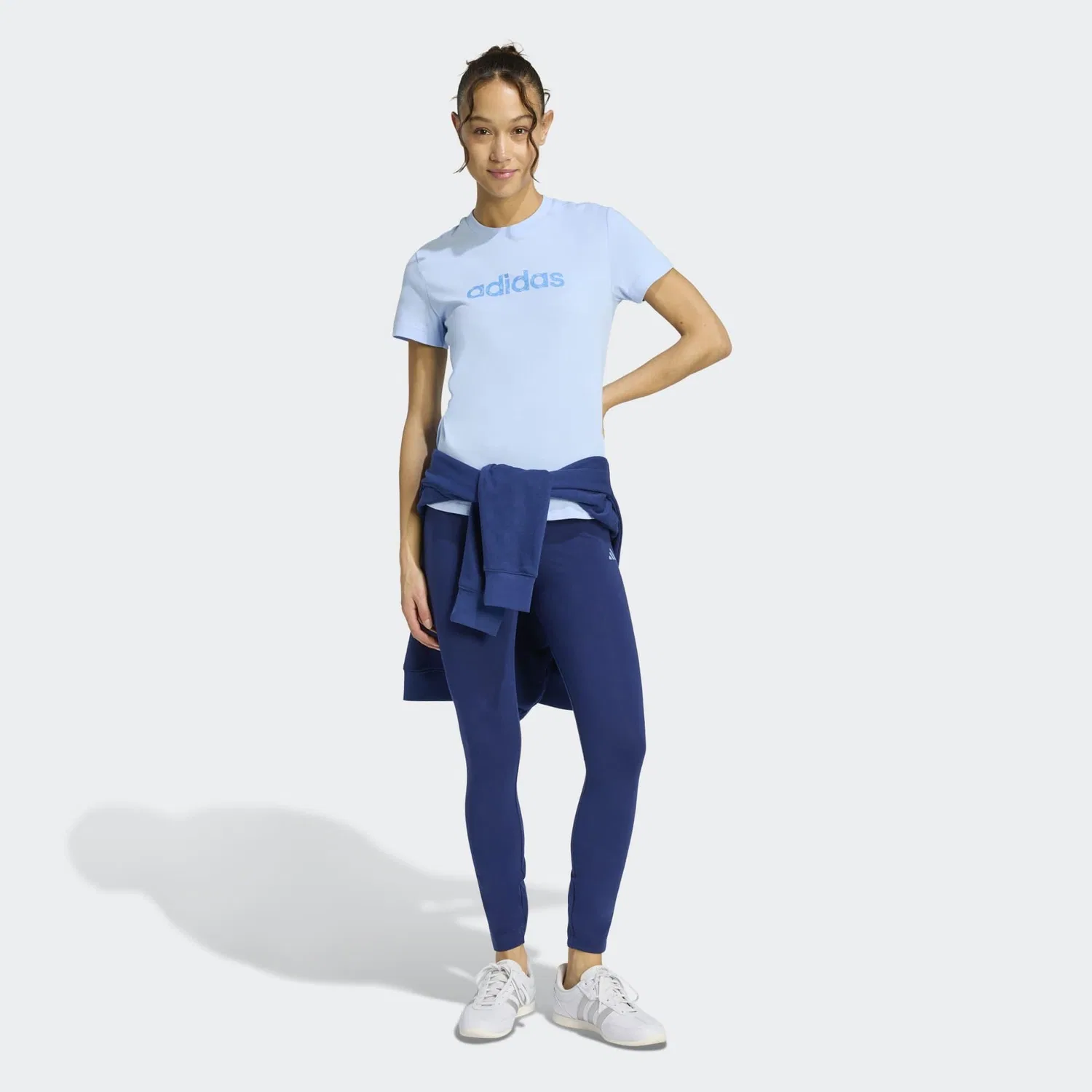 Женские хлопковые леггинсы Adidas, Blau — фото 2