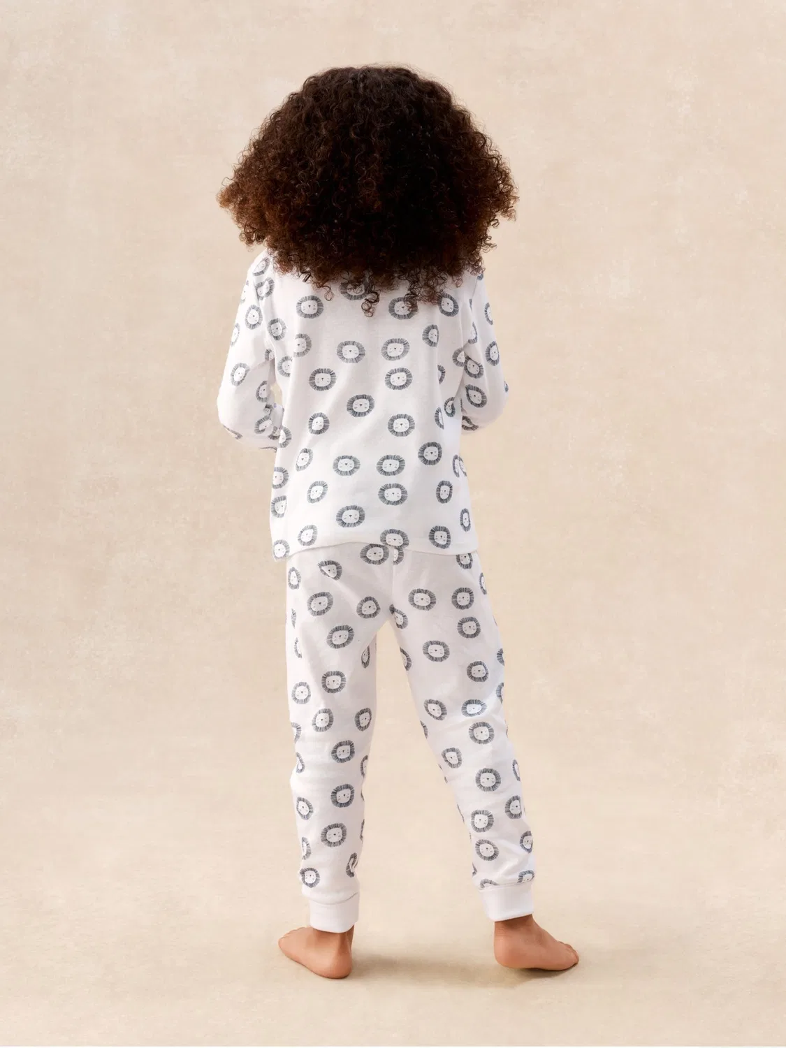 Пижама с принтом львов, Slim Fit The White Company, синий — фото 4