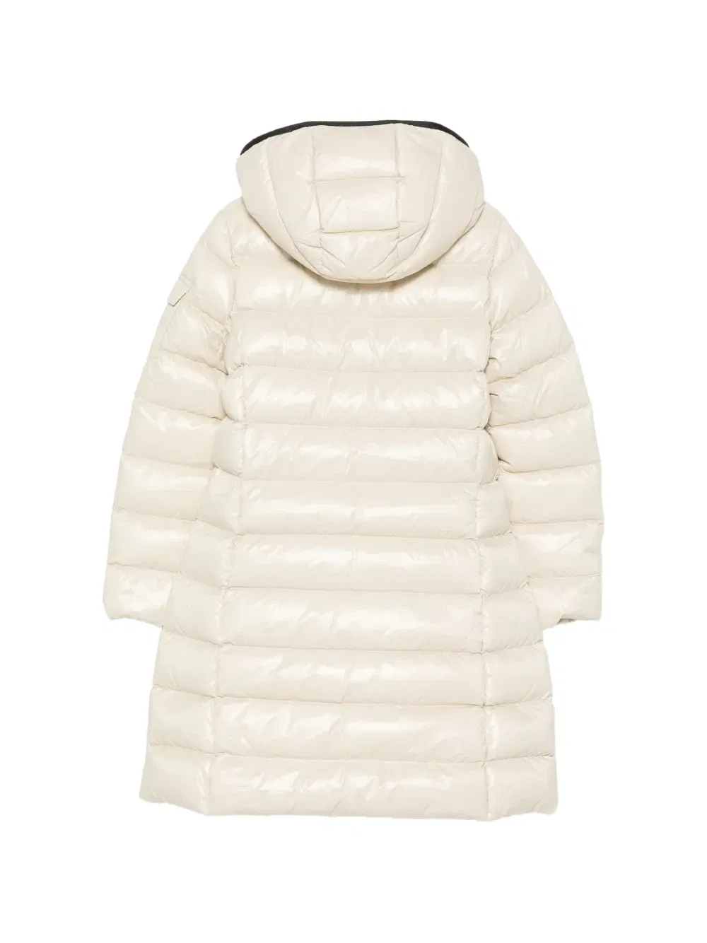 Стеганое пальто Moka с капюшоном Moncler Enfant, бежевый — фото 2