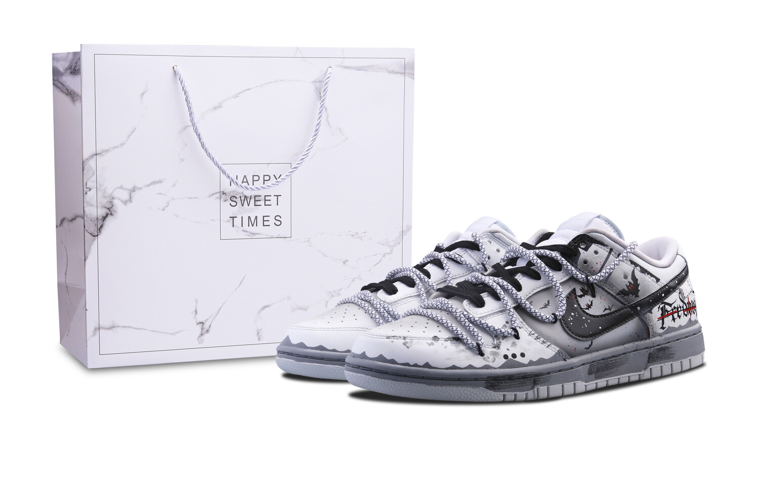 

Кроссовки Nike Dunk Skateboarding Shoes Men Low-top White, серый/белый