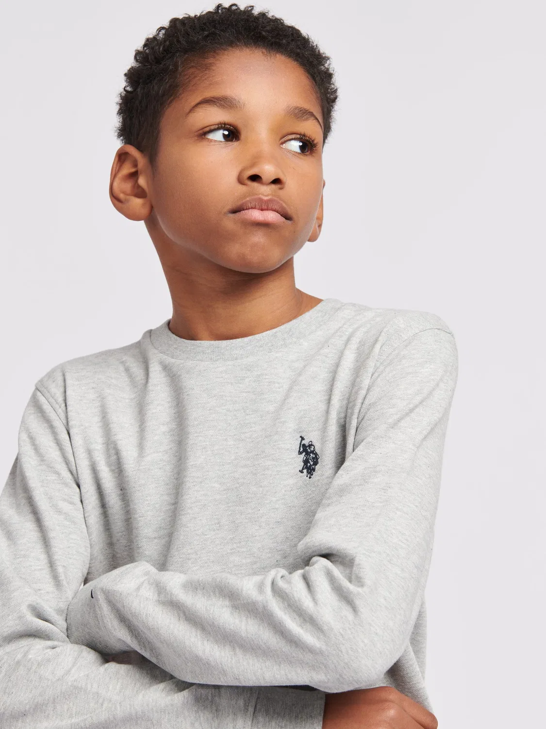 Свитшот для мальчиков Double Horsemen U.S. Polo Assn, серый — фото 2