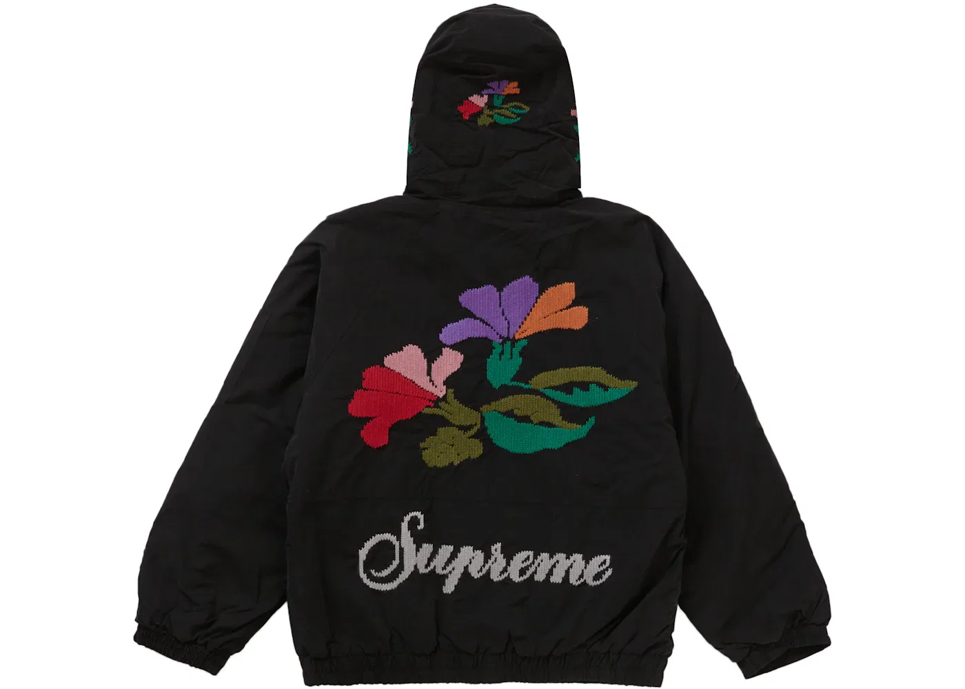 Мужская куртка с капюшоном Supreme Needlepoint Jacket, Black — фото 3