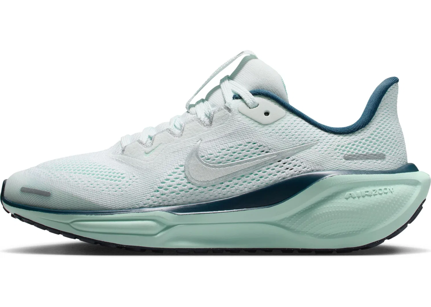 Детские кроссовки для мальчиков с амортизацией NIKE Pegasus 41, Ghost Aqua Mint Foam Armory Navy Metallic Silver