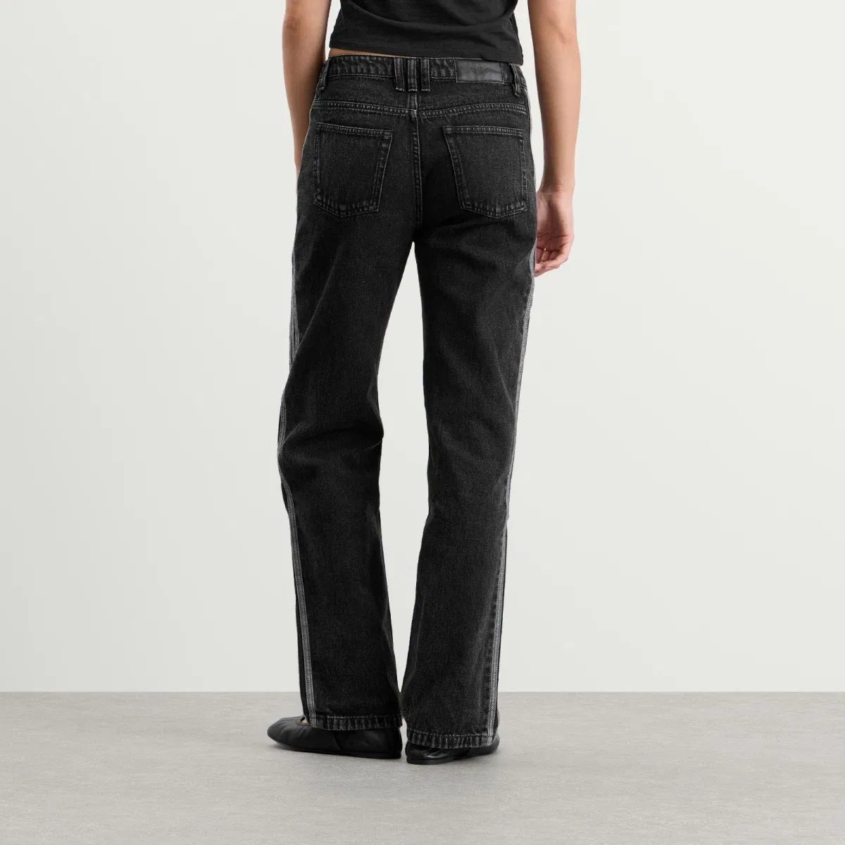 Женские спортивные брюки из денима Firebird Track Pant Adidas, True Black Denim — фото 3