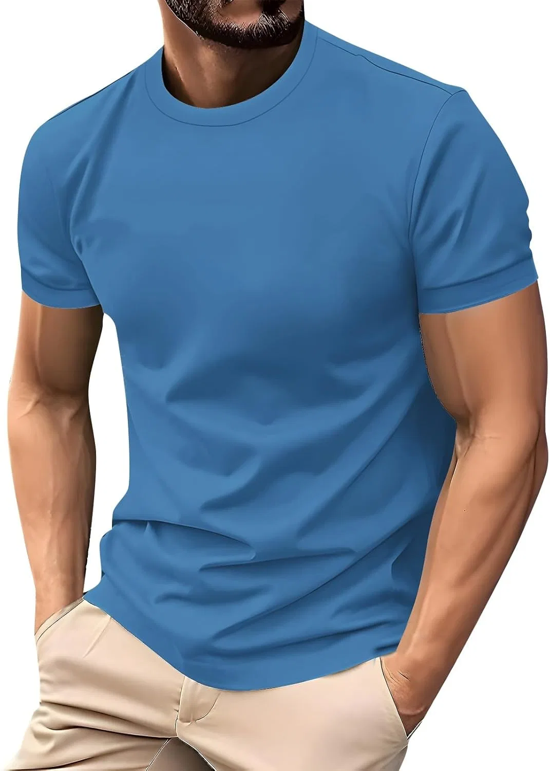 Мужская футболка для фитнеса Crewneck, Blue
