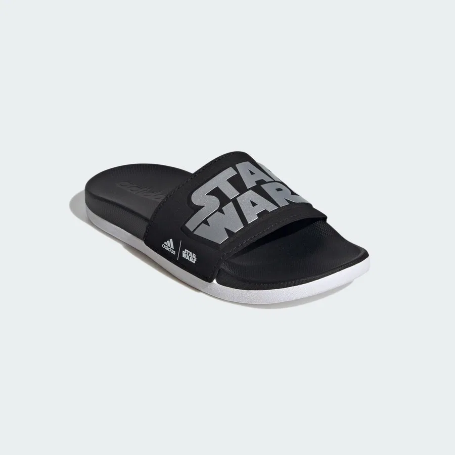 Шлепанцы с принтом Star Wars Adilette Comfort Slides Kids adidas, Черно-серебристый — фото 4