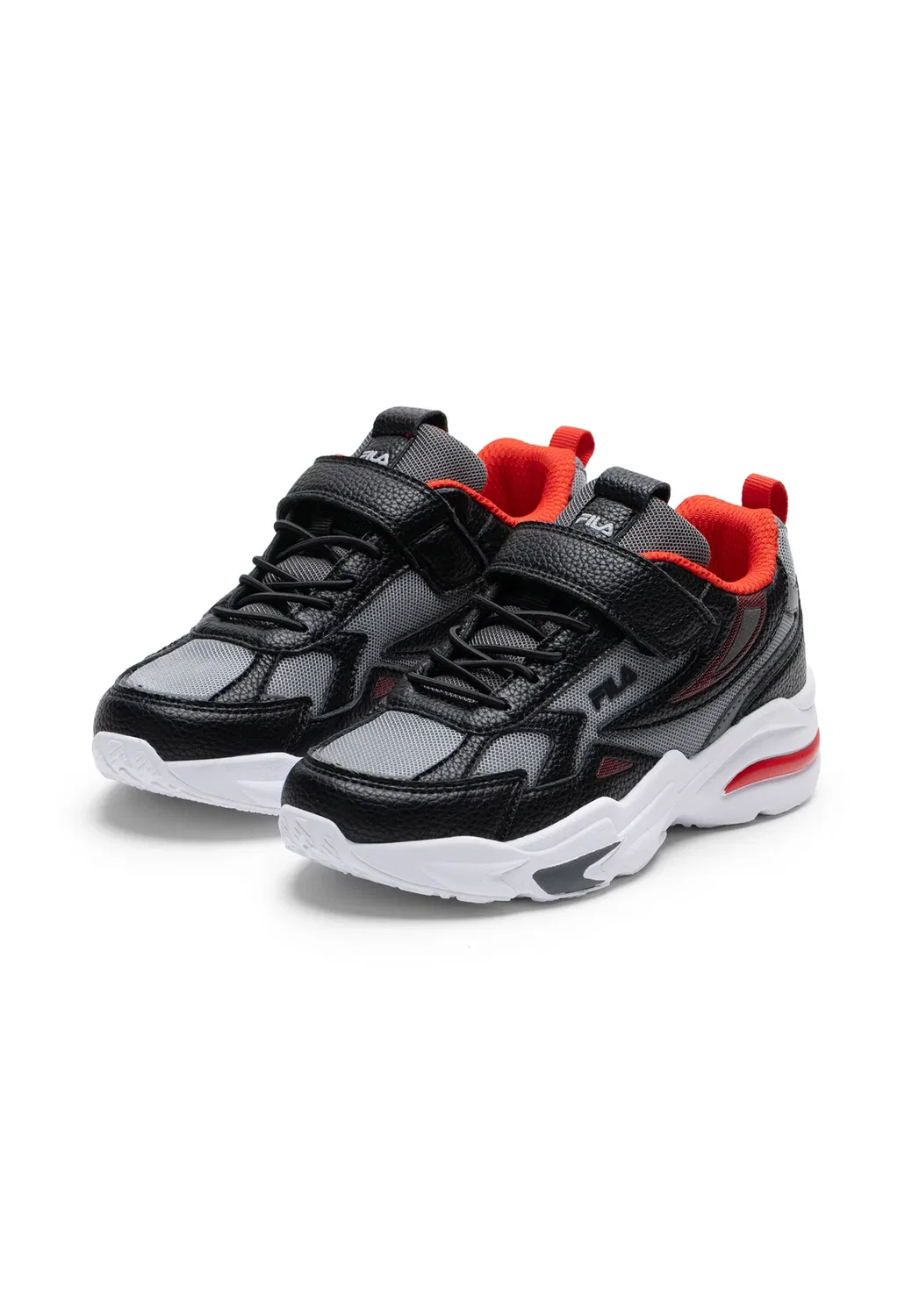 Обувь Madrun на липучках, детская, унисекс - скейтбордистские кроссовки Fila, Black-Fila Red — фото 2