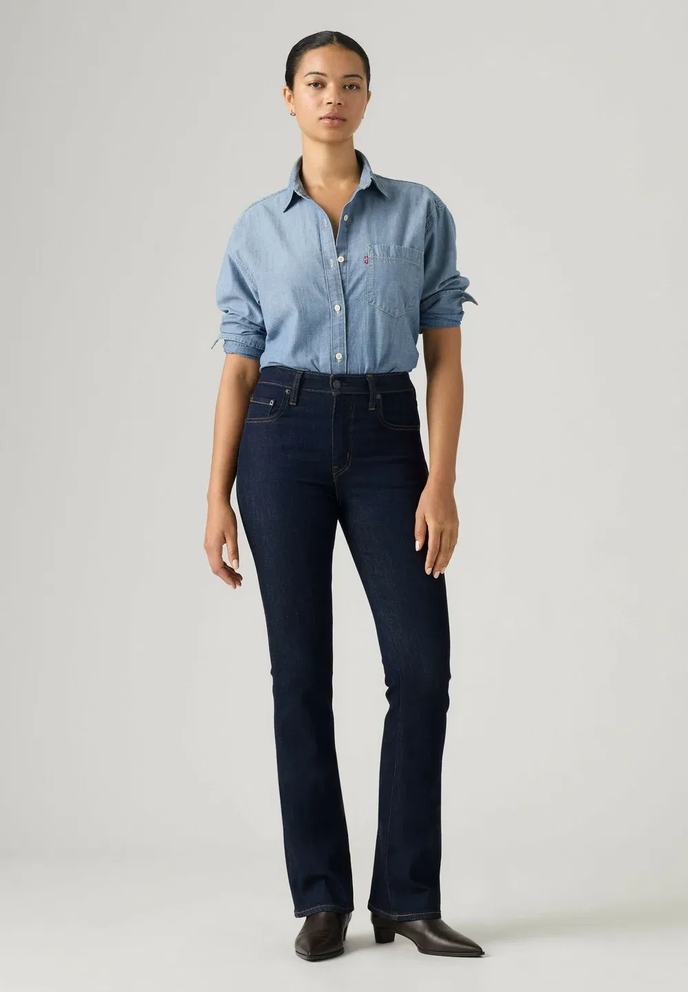 725 джинсы с высокой посадкой и расклешенными штанинами Levi'S, Blue Wave Rinse - Dark Indigo - Flat Finish — фото 2